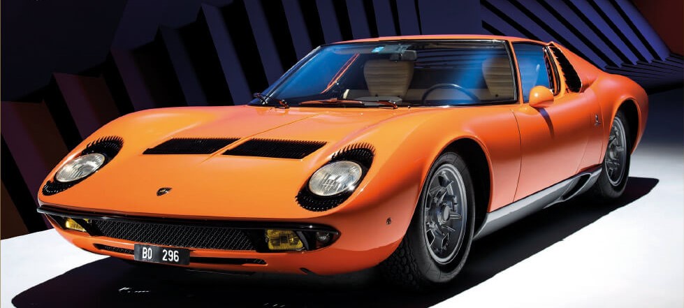 The orange Lamborghini Miura form the Italian Job.